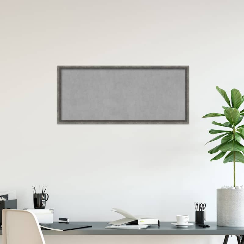 Amanti Art Burnished Concrete Narrow Framed Magnetic Board