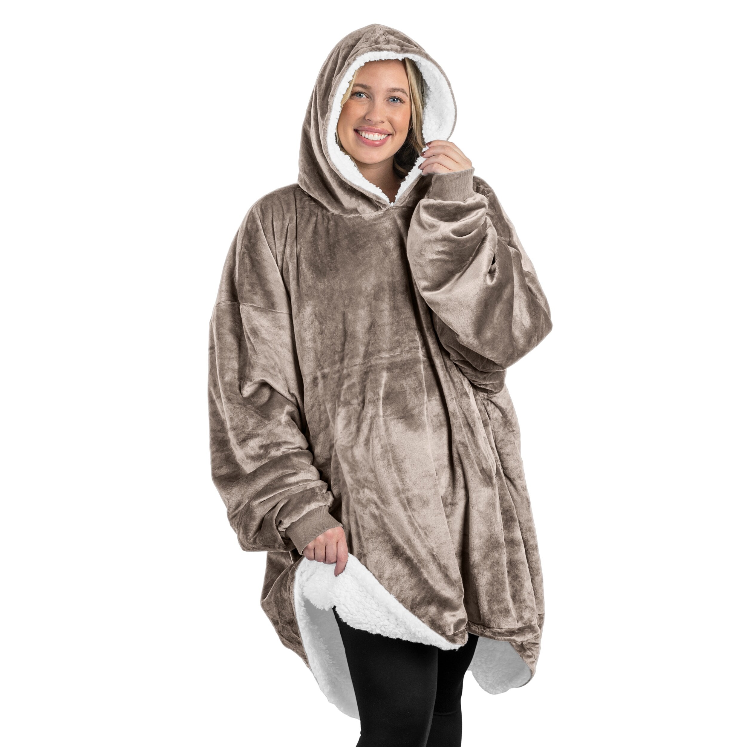 Bare Home Oversized Sherpa Wearable Blanket - Bed Bath & Beyond - 39137420