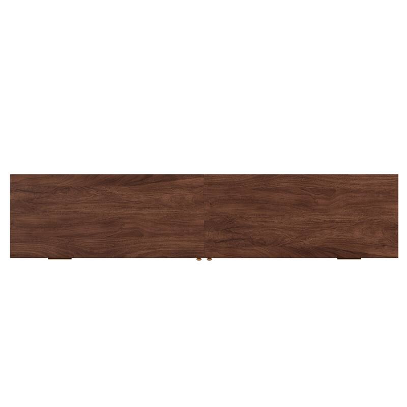 Modern 70" TV Stand with Rattan Doors for TVs up to 80", Media Console Entertainment Center with Drawers