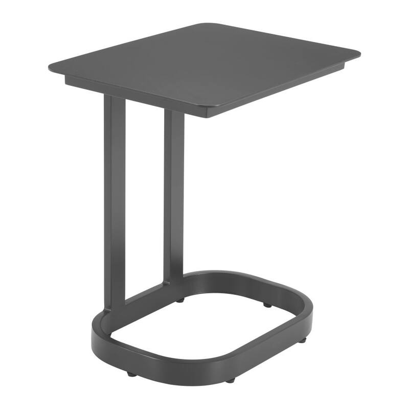 22" Black Aluminum Outdoor Side Table