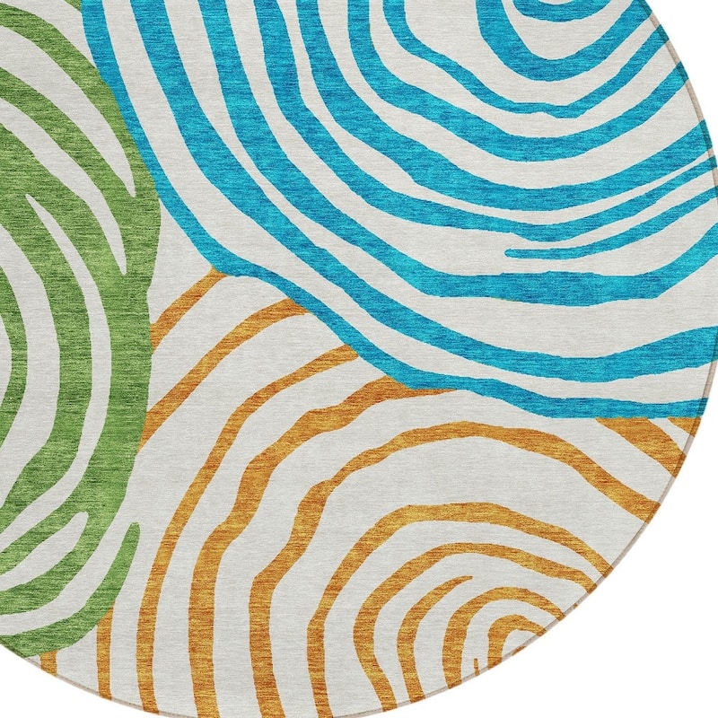 HomeRoots Abstract Transitional Rectangle Outdoor Rug