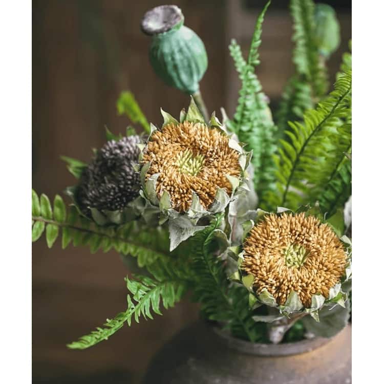 RusticReach Artificial Small Head Sunflower Stem 23.6" Tall