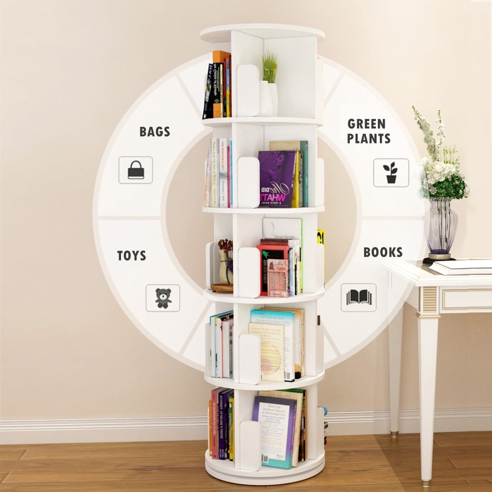 4-Side Revolving Bookcase Rotating Bookshelf Tower - On Sale - Bed Bath &  Beyond - 36653390