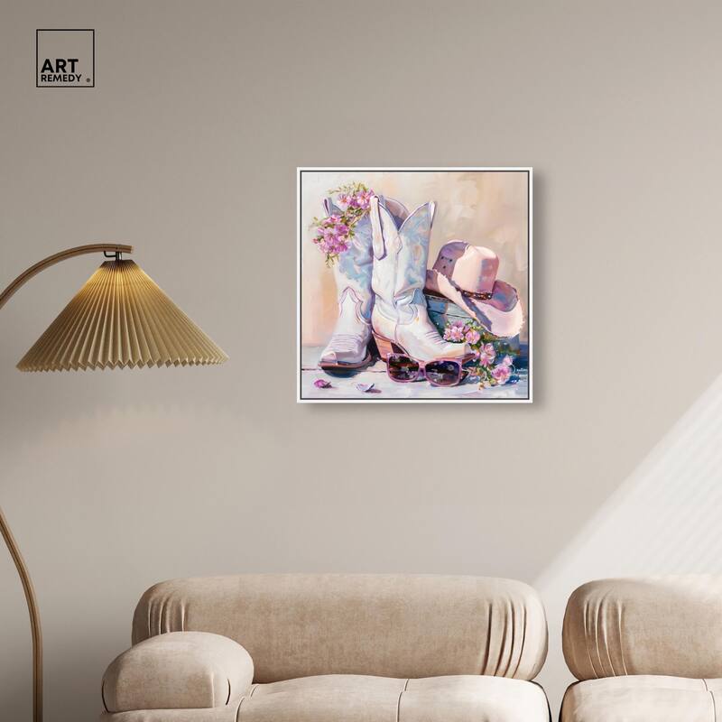 Spring Pink Cowboy Necessities Canvas by Art Remedy