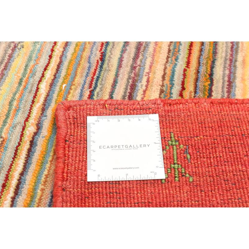 ECARPETGALLERY Hand Loomed Kashkuli Gabbeh Beige Wool Rug - 3'11 x 5'11