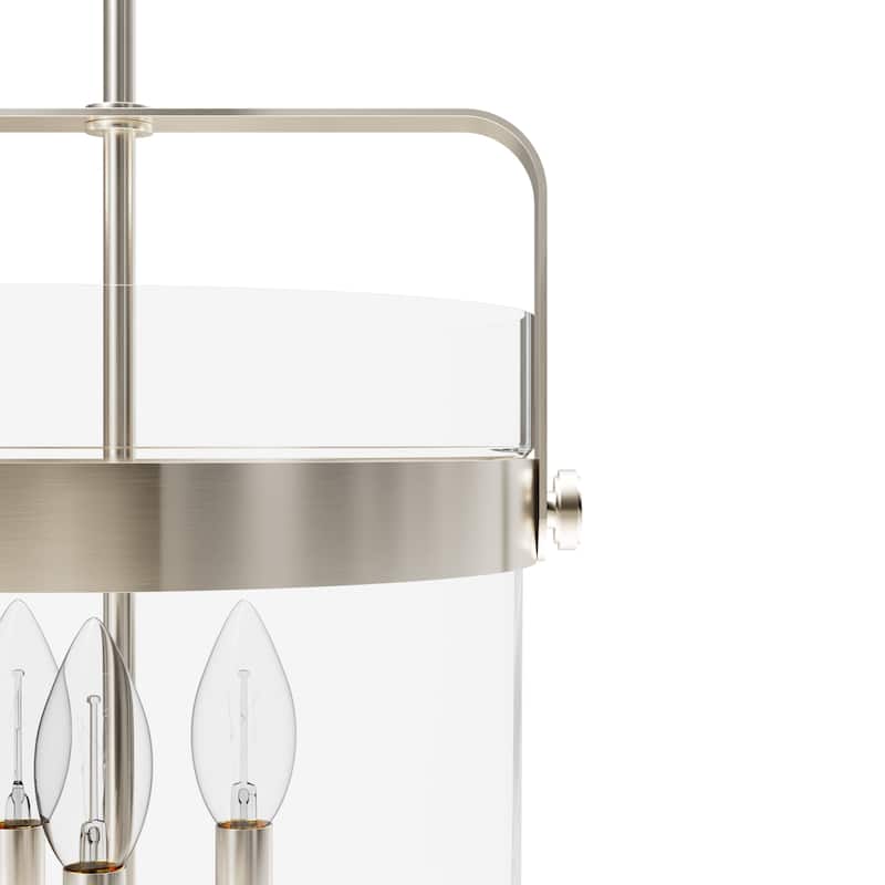 Hunter Karloff Clear Glass Bell-Shaped Pendant - Kitchen Island, Dining Room, Entry - Modern Farmhouse, Rustic, Industrial