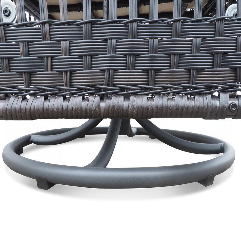 Outdoor Wicker Rocker Swivel Patio Bistro Set