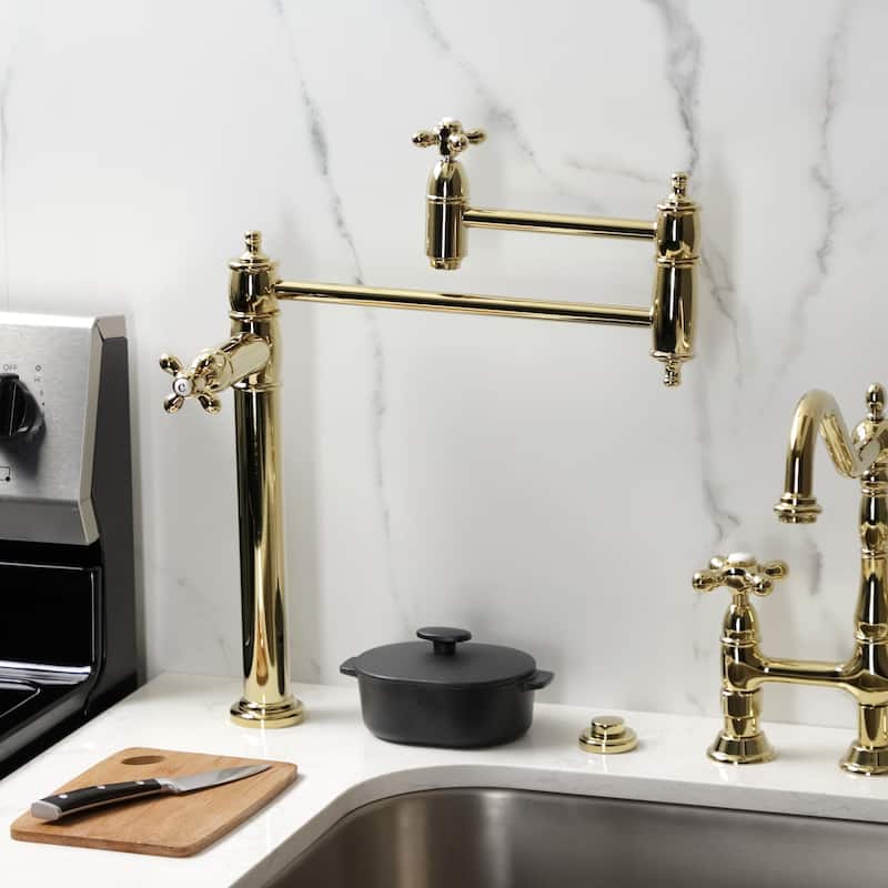 Kingston Brass Restoration Two-Handle 1-Hole Deck Mount Pot Filler Faucet
