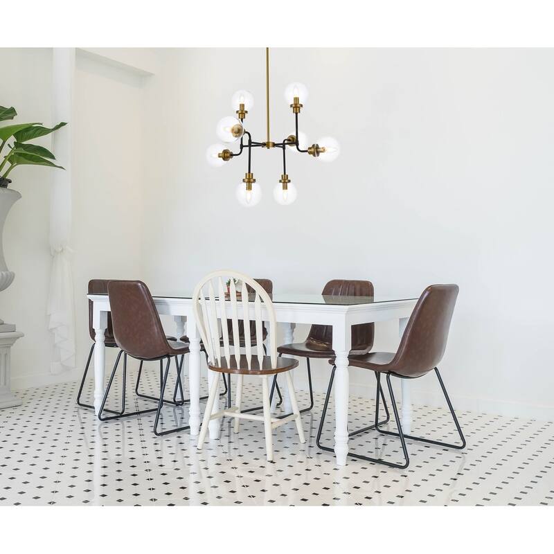 Hope 8 Light Pendant in with clear shade - 36 Inch