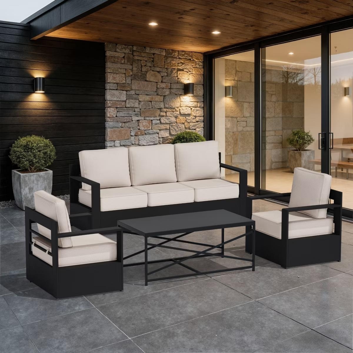 COZYWOR 4-Piece Outdoor Patio Conversation Set