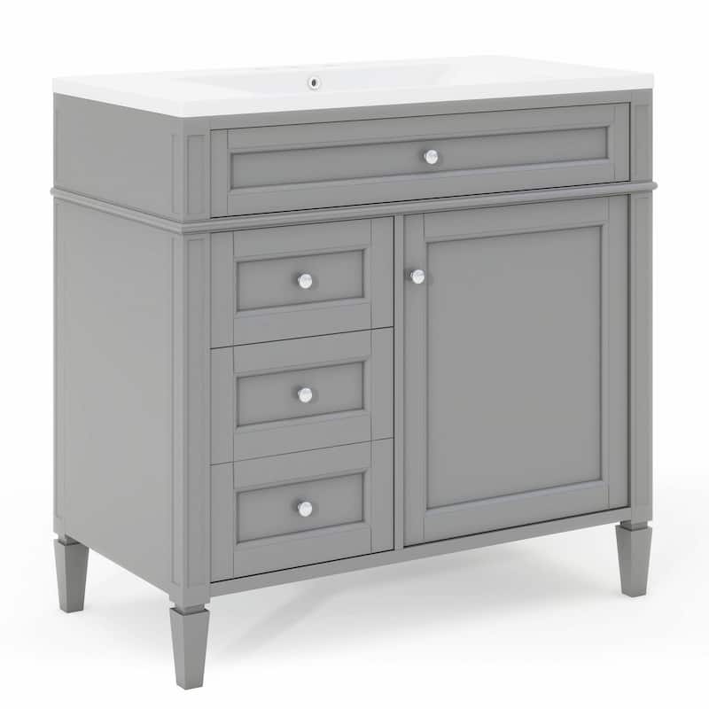36'' Bathroom Vanity with Top Sink, 3 Drawers for Stylish Storage