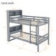 preview thumbnail 16 of 21, Twin Over Twin Bunk Bed with Bookcase Headboard, Guardrails and Ladder, Convertible to 2 Twin Beds with Shelves for Multi Childs