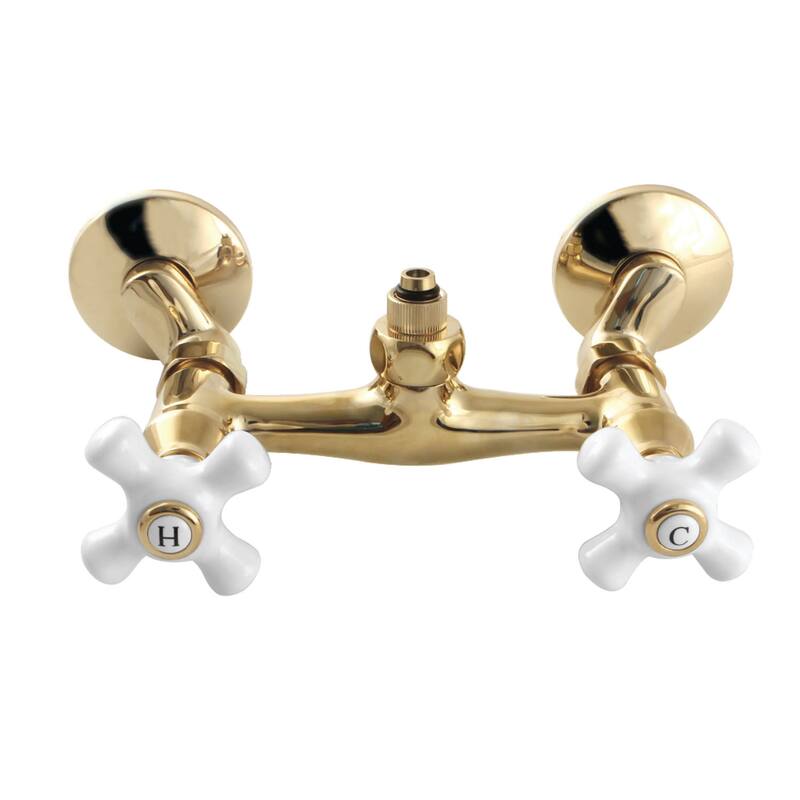 Kingston Brass CC213.PX Vintage Wall Mounted Tub Filler - Polished Brass