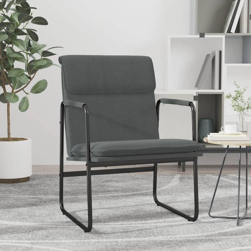 vidaXL Lounge Chair Dark Gray 21.7"x25.2"x31.5" Fabric - 21.7" x 25.2" x 31.5"