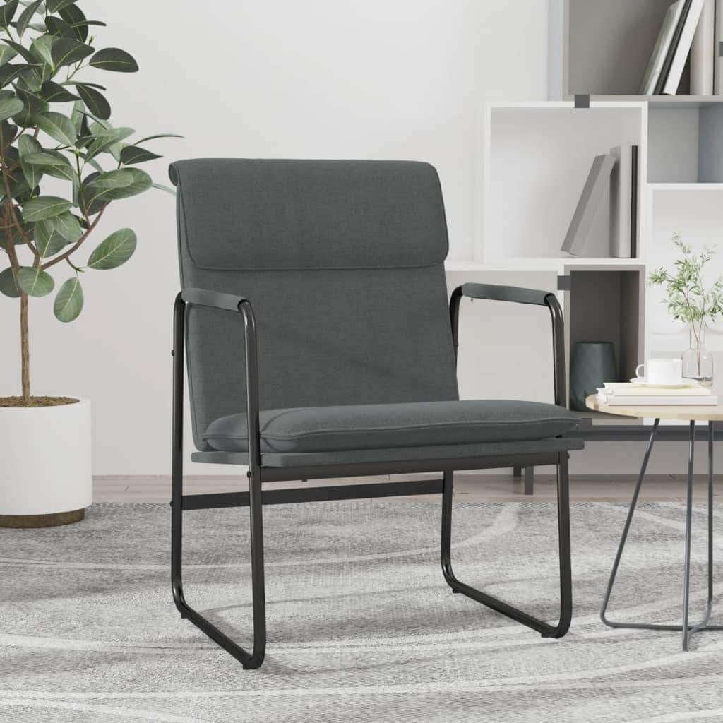 vidaXL Lounge Chair Dark Gray 21.7"x25.2"x31.5" Fabric - 21.7" x 25.2" x 31.5"