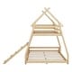 preview thumbnail 10 of 29, Twin over Queen House Bunk Bed with Climbing Nets and Climbing Ramp