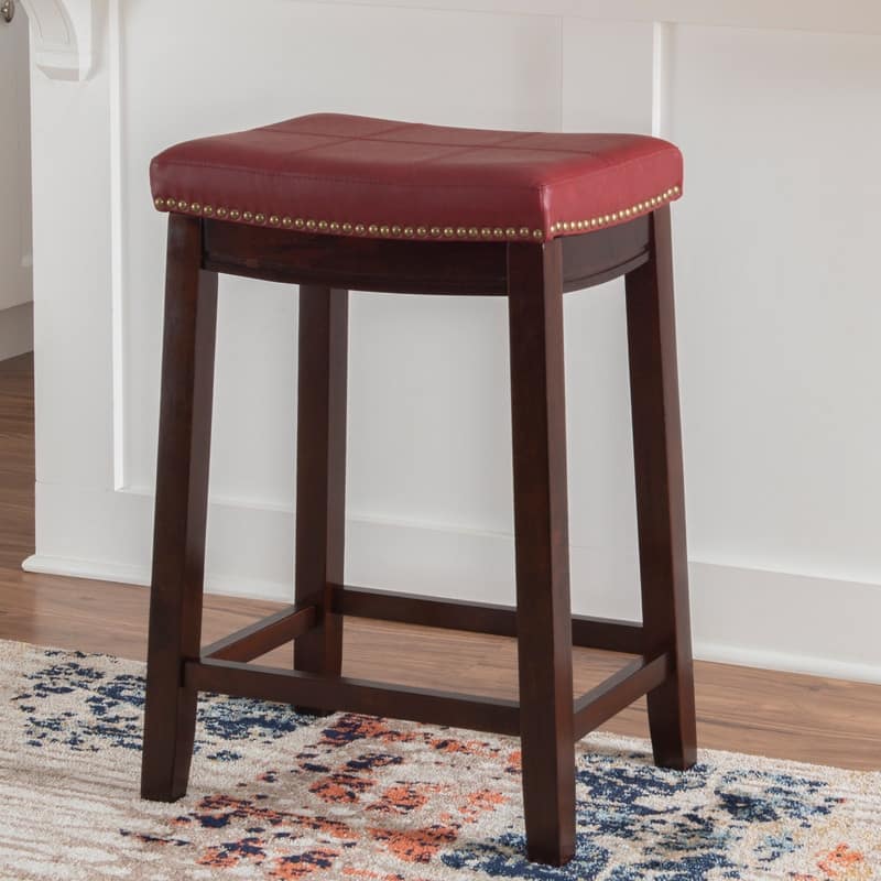 Linon Willamette Backless Faux Leather Counter Stool