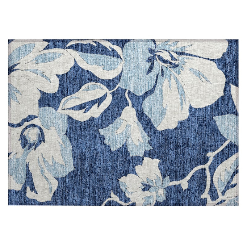 Machine Washable Indoor/ Outdoor Chantille Floral Rug