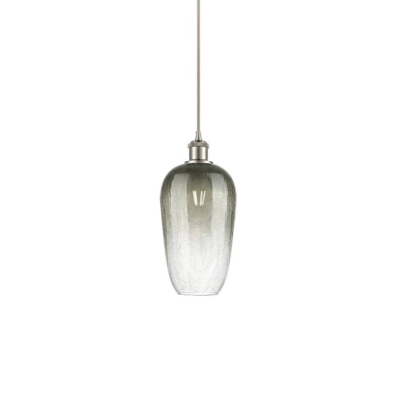 Innovations Lighting 516-1P-15-7 Brookhaven Flute Pendant Brookhaven - Brushed Satin Nickel / Slate