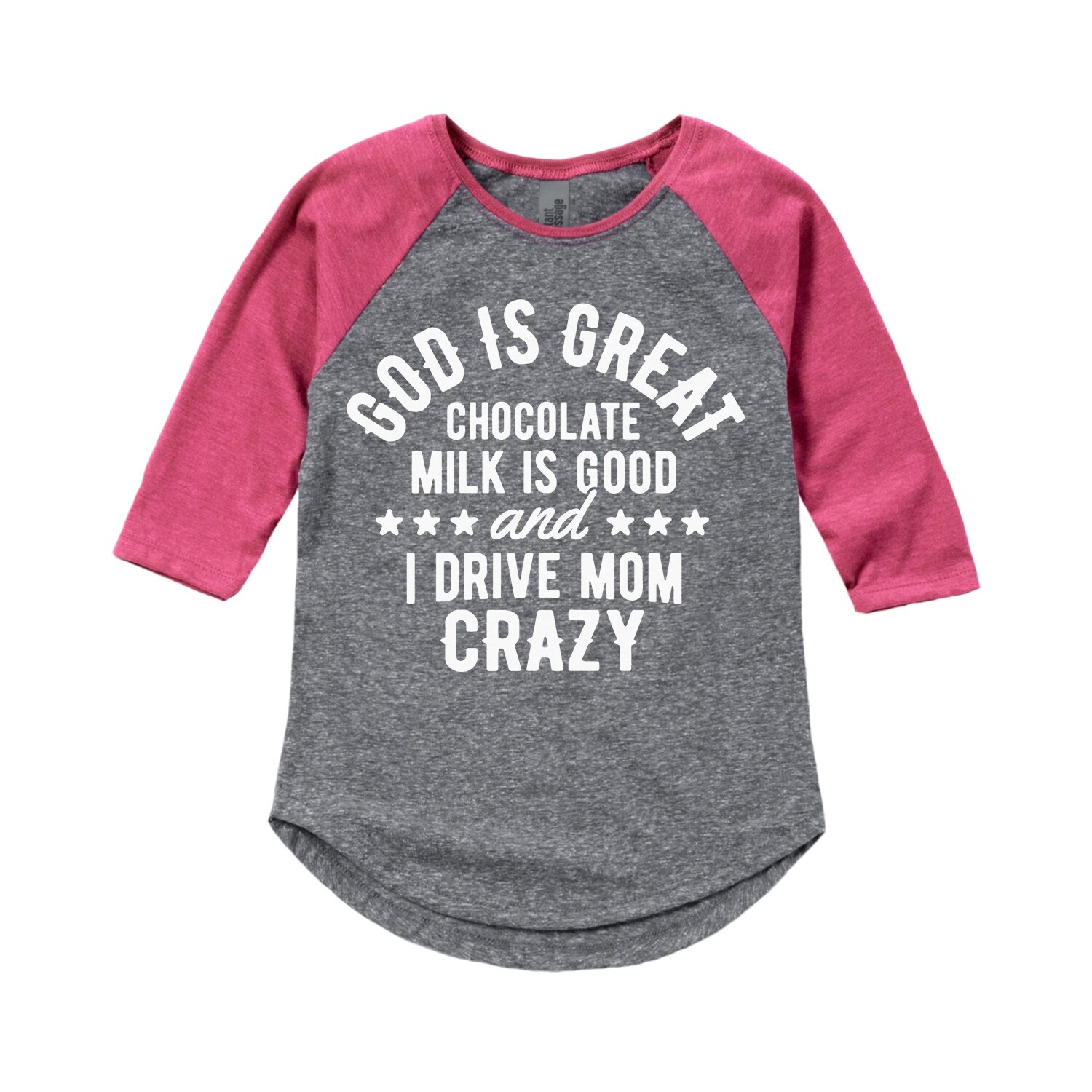 Shop God Is Great Chocolate Milk Toddler Shirt Tail Raglan