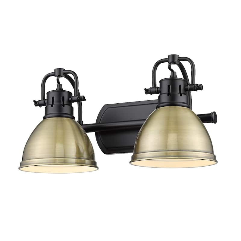 Duncan 2 Light Bath Vanity - 16.5"x8.5" - 16.5"x8.5" - Matte Black