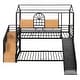 preview thumbnail 8 of 14, Contemporary Twin Over Twin Metal Bunk Bed, Housebed with Slide and Storage Stair, Maximized Space, Black with Black Slide