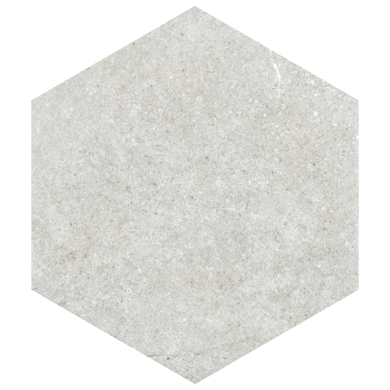 Merola Tile Traffic Hex Silver 8-5/8" x 9-7/8" Porcelain Floor and Wall Tile