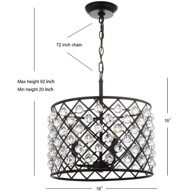 Toronto Crystal/Metal LED Pendant, by JONATHAN Y