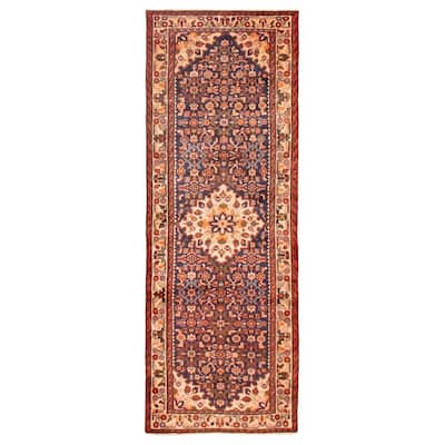 ECARPETGALLERY Hand-knotted Andelz Navy Wool Rug - 3'3 x 9'5
