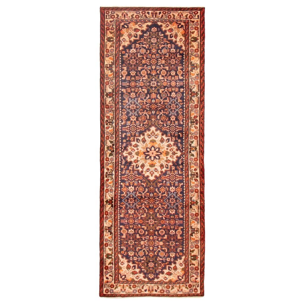ECARPETGALLERY Hand-knotted Andelz Navy Wool Rug - 3'3 x 9'5