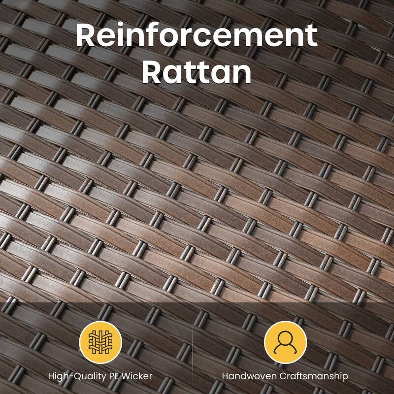 Gymojoy 6-Piece Outdoor Wicker Patio Furniture Set, 5" Thick Cushioned Rattan Conversation Set