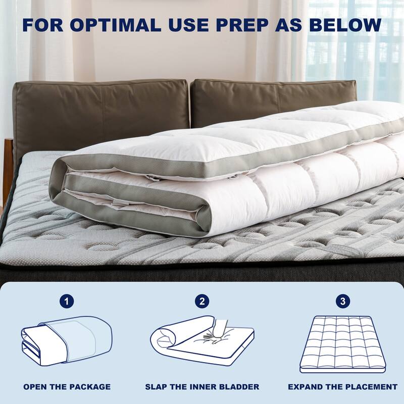 Subrtex 2 Inch Down Fiber Bed Mattress Topper with Cotton Cover On
