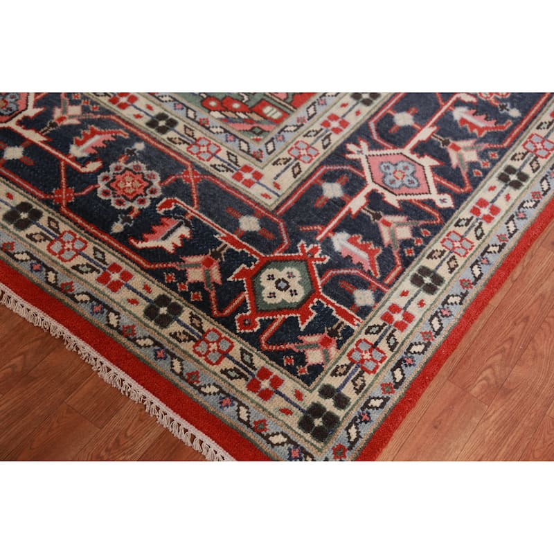 Hand Knotted Oriental 100% Wool Carpet Traditional Medallion Red Heriz (serapi) Area Rug - 15' 2'' X 11' 8''