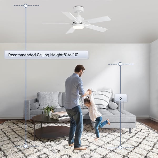 dimension image slide 12 of 15, 42/48/52/56/62-IN LED Ceiling Fan with Light Kit and Remote(5/7-Blade)
