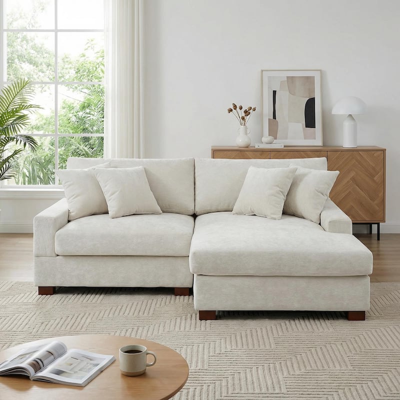 Oversized Modern Chenille Modular Sectional Sofa with Chaise