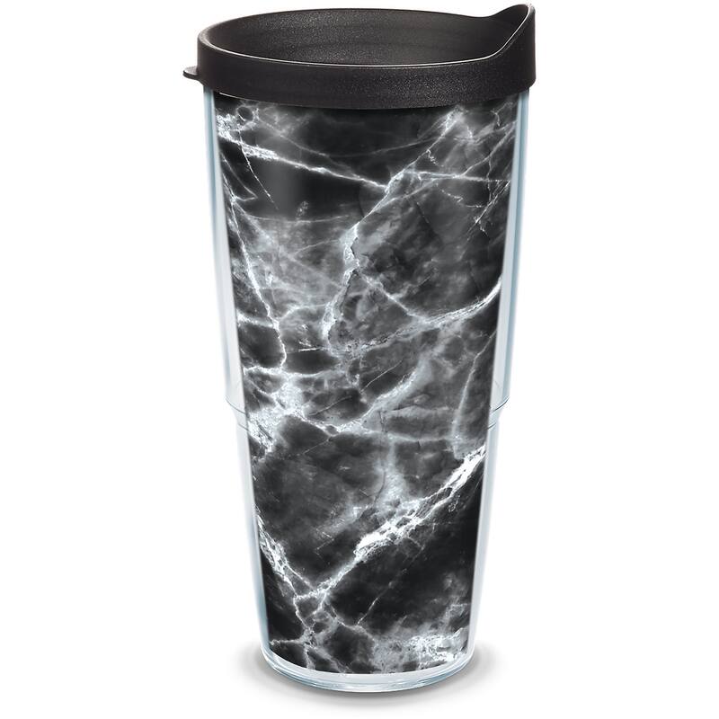 Tervis Black Marble Made in USA Double Walled Insulated Travel Tumbler, Classic - 24oz
