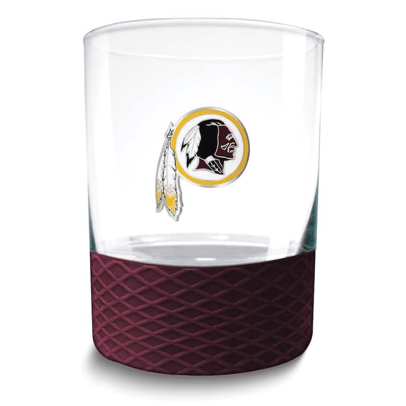 NFL Washington Football Team Commissioner 14 Oz. Rocks Glass with Silicone Base