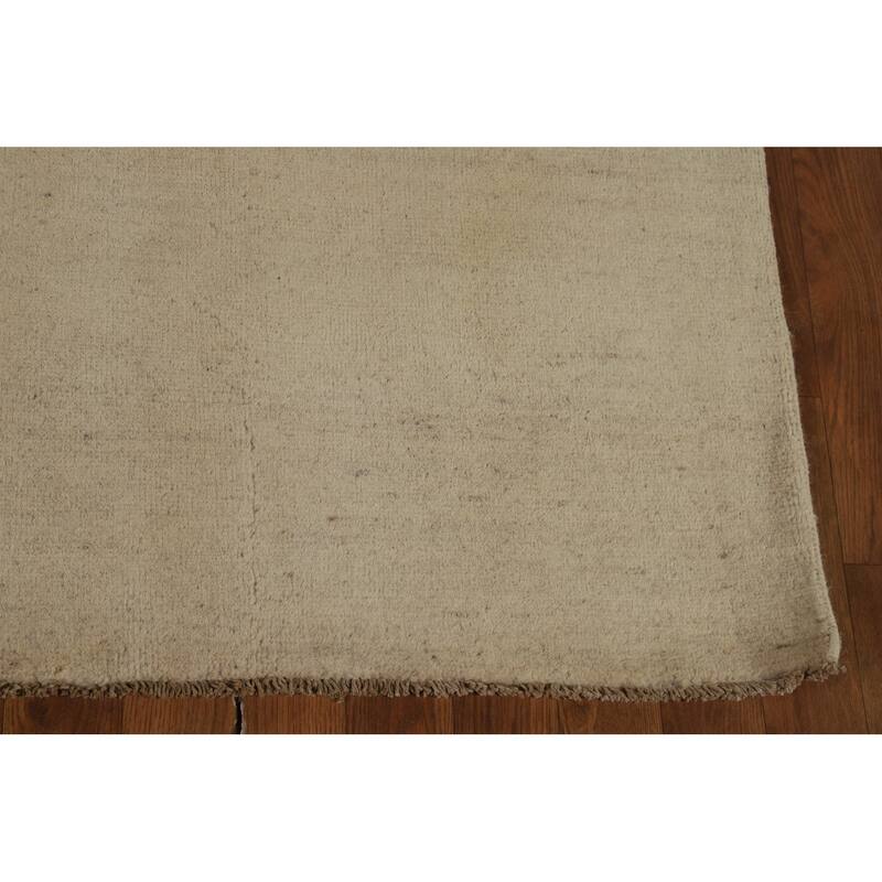 Modern Gabbeh Oriental Area Rug Handmade Solid Wool Carpet - 4'11" x 6'4"