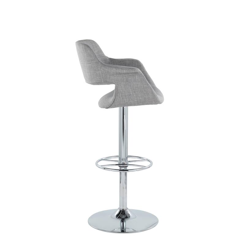 Lumisource Barstool with Swivel in Black and Charcoal, Set of 2 - 19"Lx23.5"Wx39-47.5"H