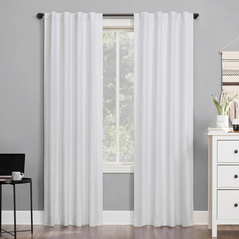Sun Zero Cyrus Thermal Total Blackout Back Tab Curtain Panel, Single Panel - 40" x 63" - White