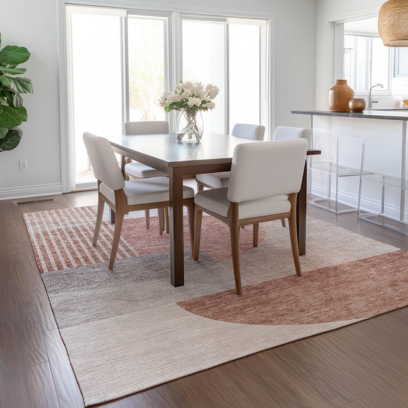 Machine Washable Indoor/ Outdoor Chantille Contemporary Deco Rug