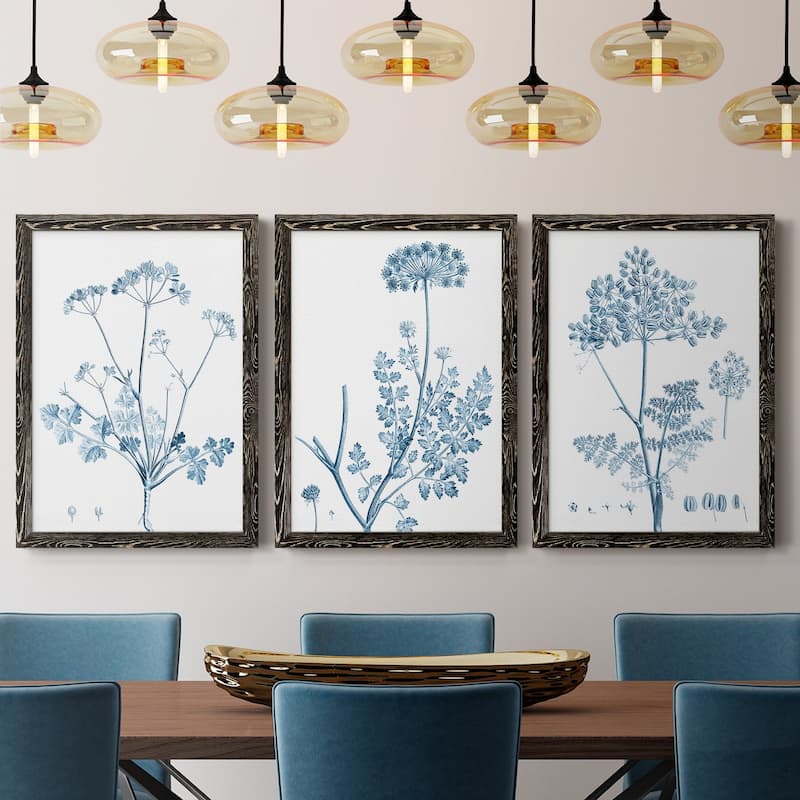 Antique Botanical in Blue IV-Premium Framed Canvas - Ready to Hang - Multi-Color