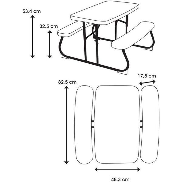Apricot Kids Picnic Table, One Piece Outdoor Table, UV Protected, Easy to Clean, Stylish and Premium - 32.5"D x 35.5"W x 21.1"H