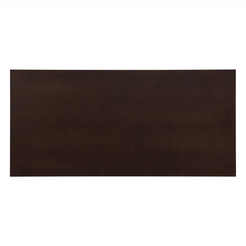 Roomfitters 84" Rectangular Dining Table with Solid Wood Top and Textured Pedestal Base, Modern Dining Room Table