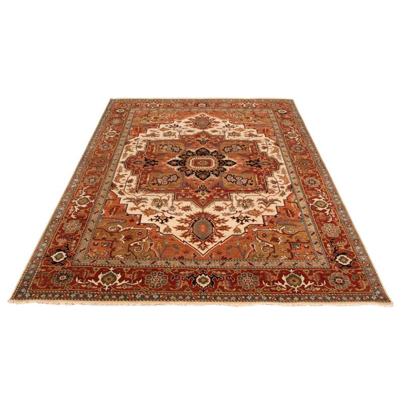 ECARPETGALLERY Hand-knotted Jules Sultane Ivory Wool Rug - 8'9 x 12'0