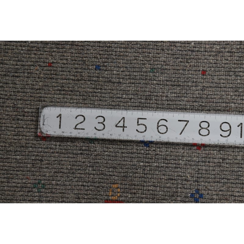 Hand Knotted Oriental 100% Wool Carpet Tribal Tribal Greys & Charcoal Gabbeh Area Rug - 10' 1'' X 8' 1''