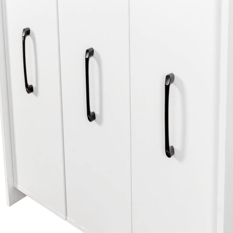 Anmytek Multi Functional 3 Tier Slide Out Door Bookcase - With Wheels Hidden Storage Cabinet