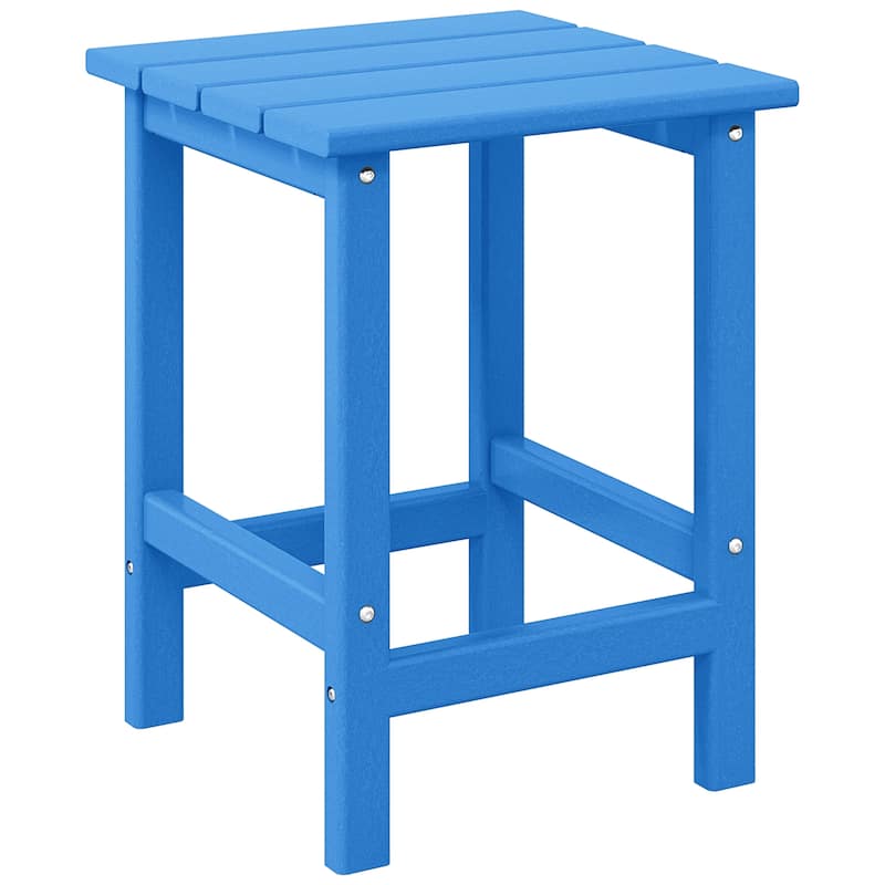 Laguna Hdpe All Weather Outdoor Patio Square Side Table - Pacific Blue