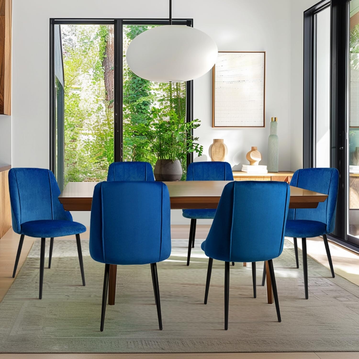 Blue Mid Century Restaurant Chairs Dining Room Chairs CangLon