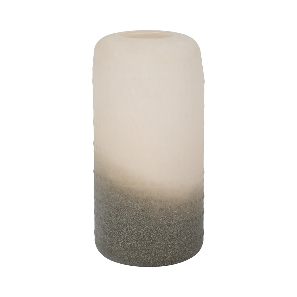 Sagebrook Home 11-inch Textured 2-tone Glass Vase, Exquisite Glass Craftsmanship